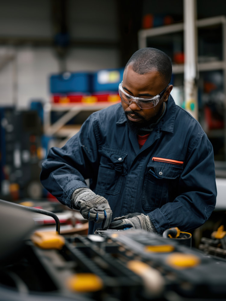 mechanic-protective-gloves-focused-repairing-car-hood-garage